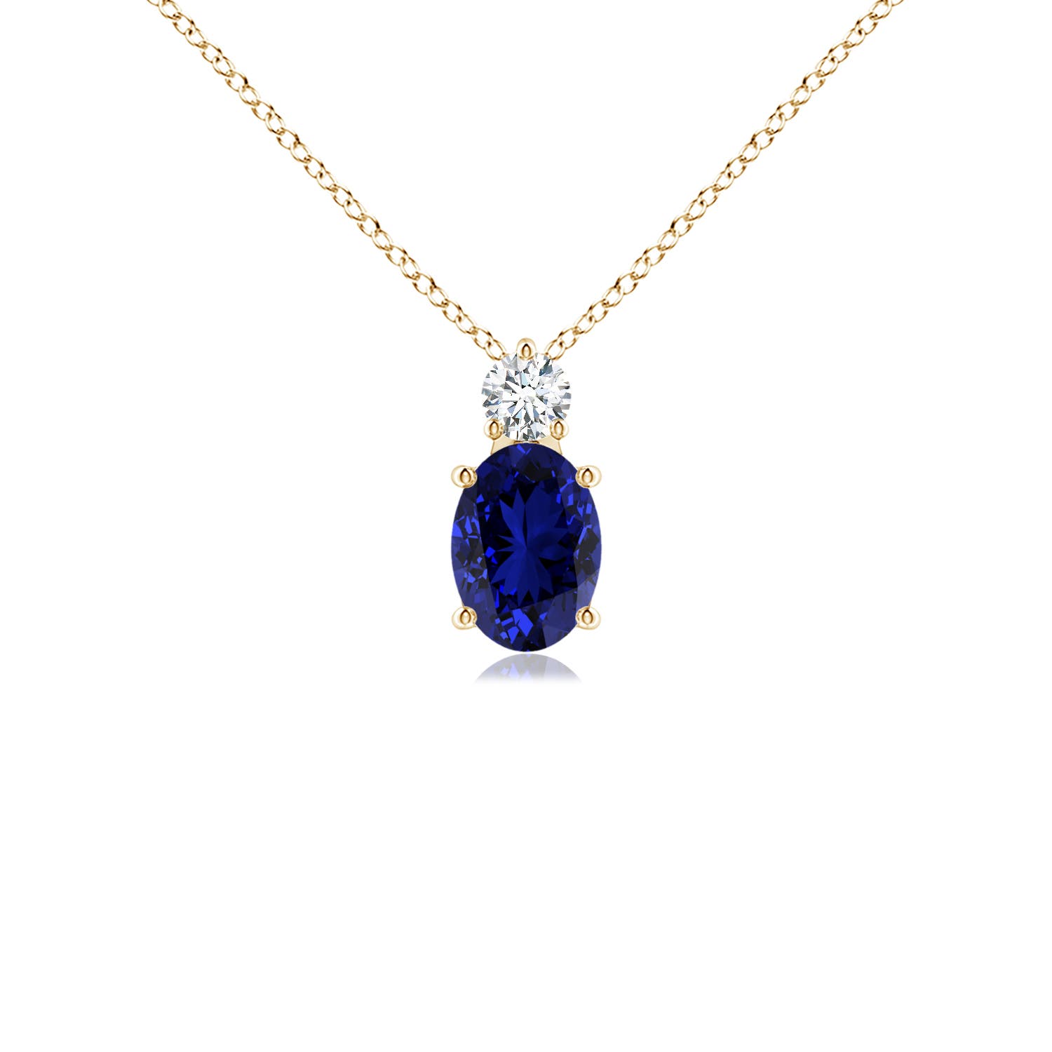 Premium - Lab-Grown Blue Sapphire / 0.96 CT / 14 KT Yellow Gold