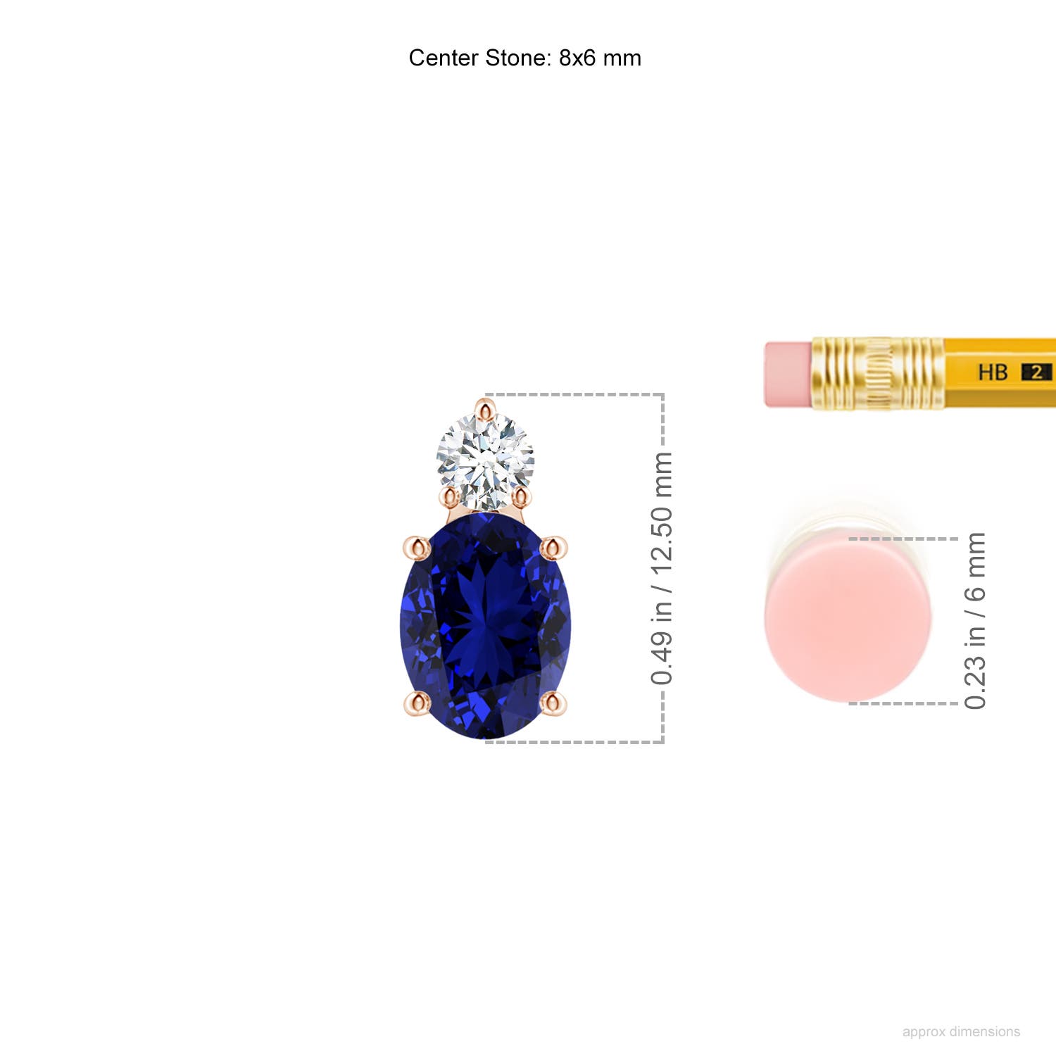 Premium - Lab-Grown Blue Sapphire / 1.71 CT / 14 KT Rose Gold