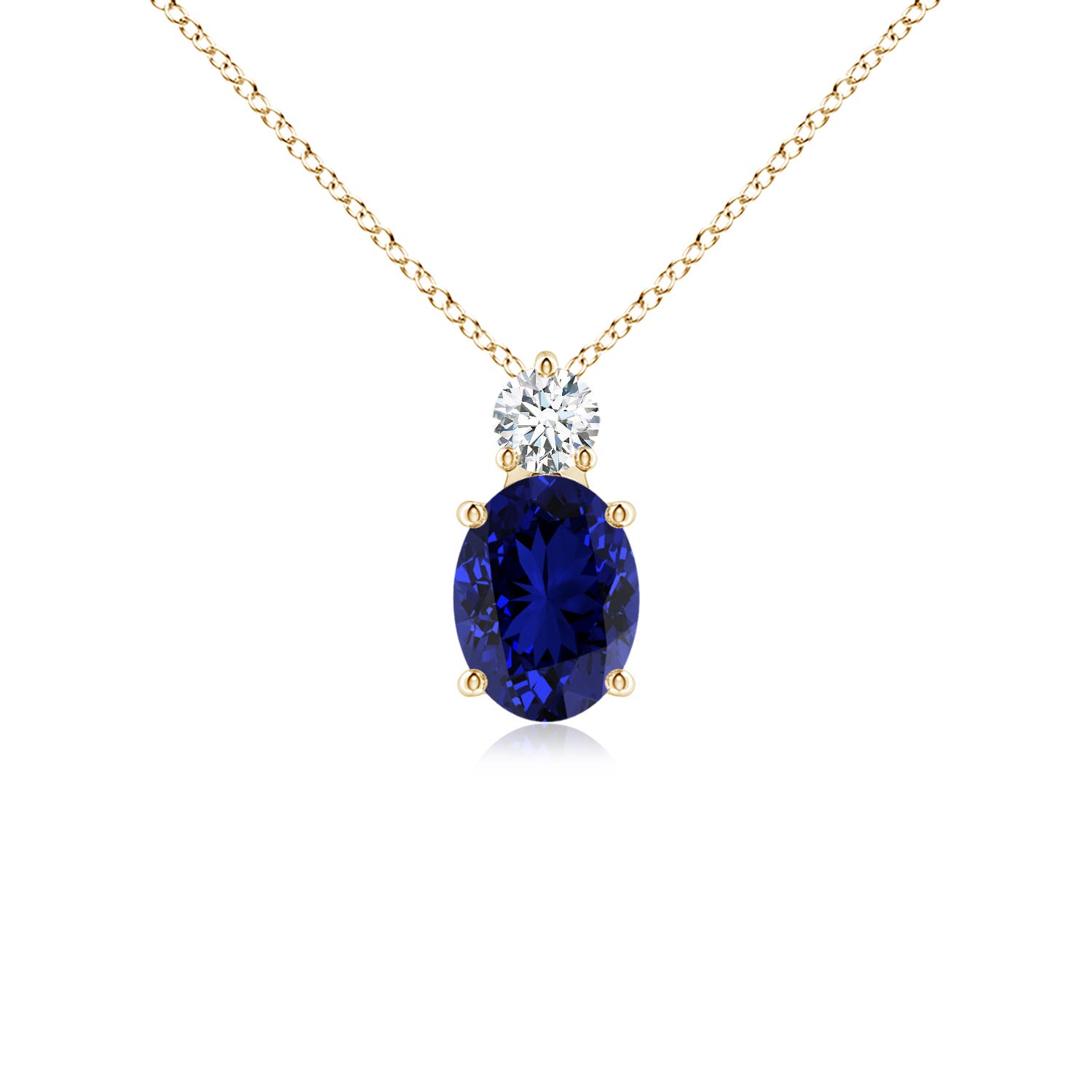 Premium - Lab-Grown Blue Sapphire / 1.71 CT / 14 KT Yellow Gold