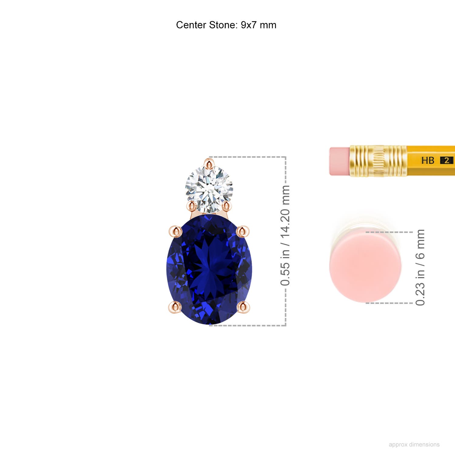 Premium - Lab-Grown Blue Sapphire / 2.23 CT / 14 KT Rose Gold