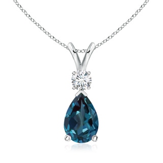 10x7mm Labgrown Lab-Grown Alexandrite Teardrop Pendant with Diamond in P950 Platinum