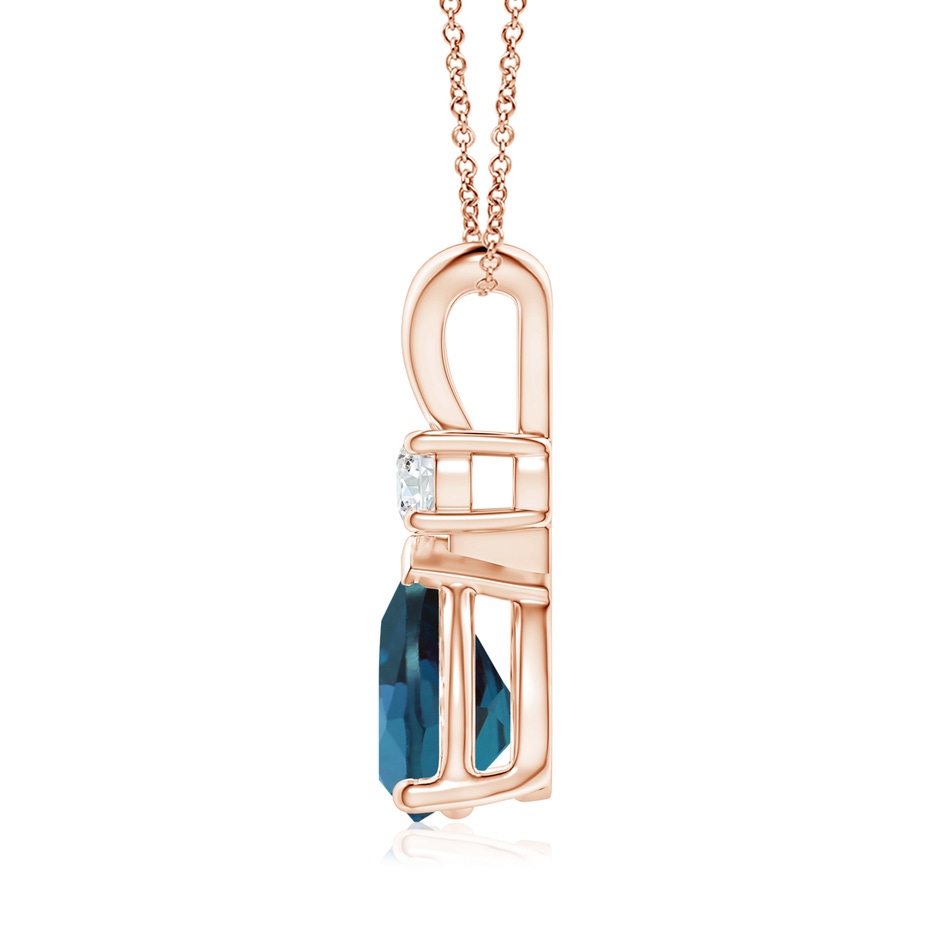 10x7mm Labgrown Lab-Grown Alexandrite Teardrop Pendant with Diamond in Rose Gold side 199