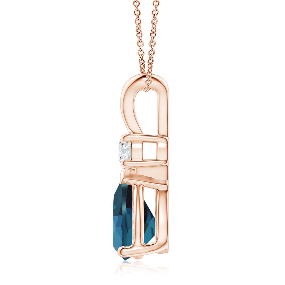 12x8mm Labgrown Lab-Grown Alexandrite Teardrop Pendant with Diamond in 18K Rose Gold side 199