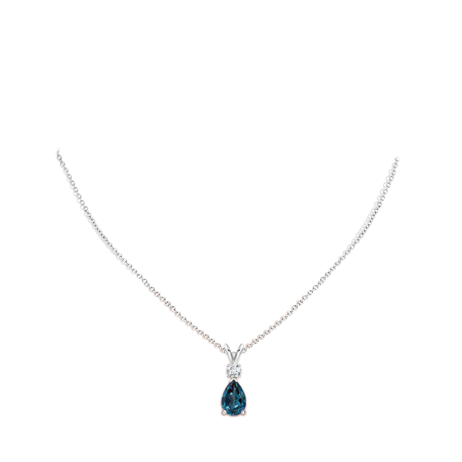 12x8mm Labgrown Lab-Grown Alexandrite Teardrop Pendant with Diamond in P950 Platinum pen