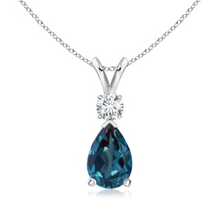 9x6mm Labgrown Lab-Grown Alexandrite Teardrop Pendant with Diamond in White Gold