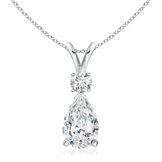 12x8mm FGVS Lab-Grown Diamond Teardrop Pendant with Diamond Accent in P950 Platinum