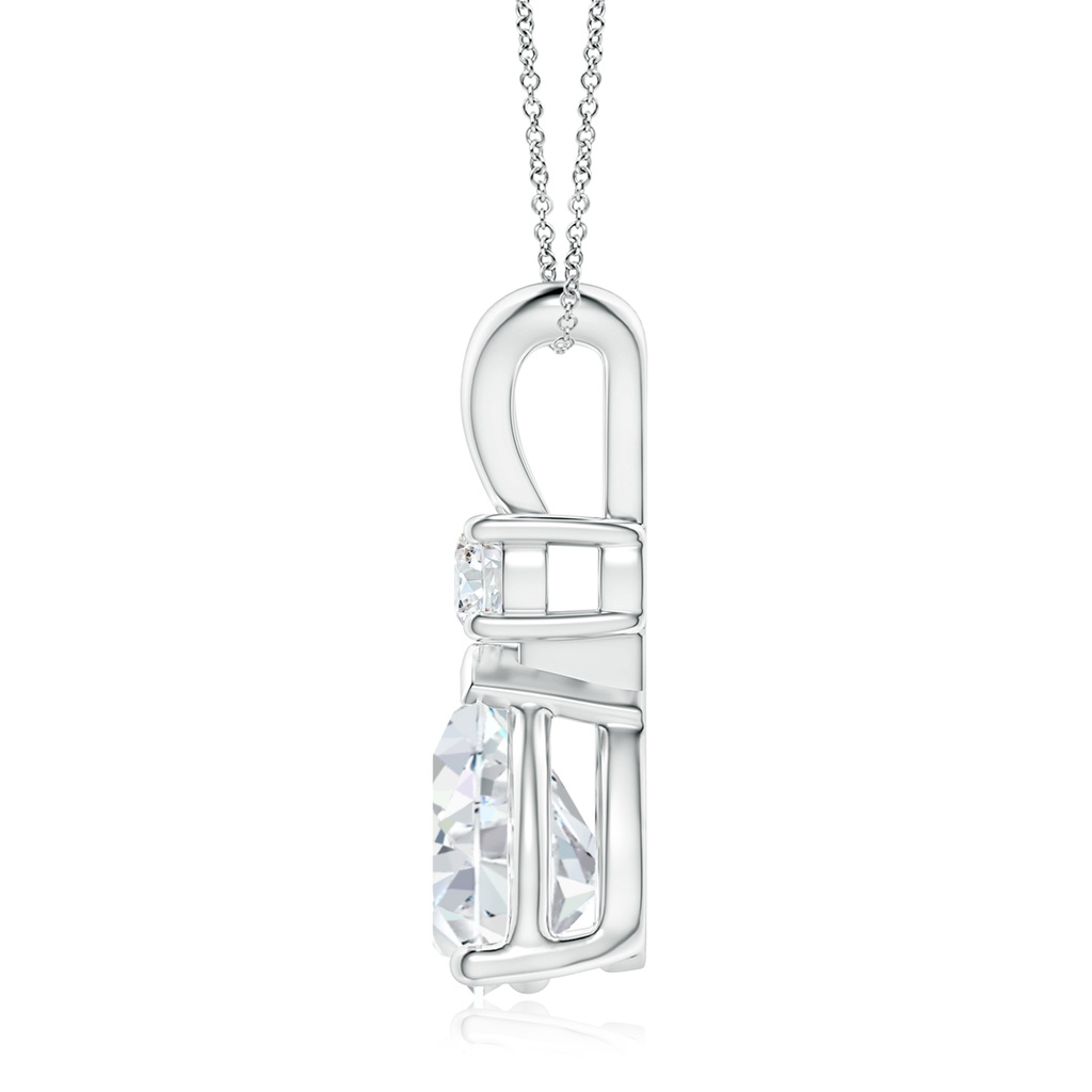 12x8mm FGVS Lab-Grown Diamond Teardrop Pendant with Diamond Accent in P950 Platinum - side 199
