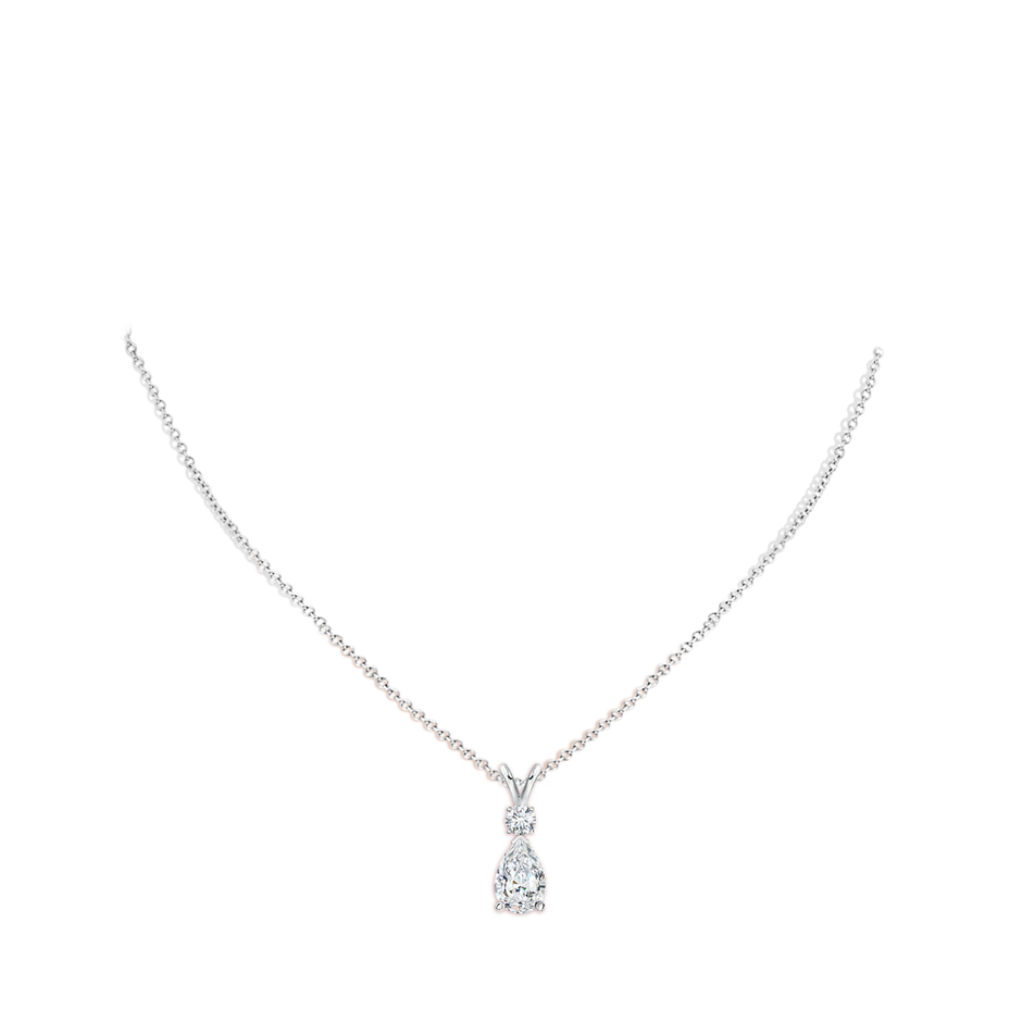 12x8mm FGVS Lab-Grown Diamond Teardrop Pendant with Diamond Accent in S999 Silver pen
