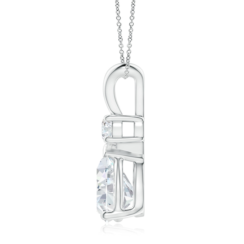 12x8mm FGVS Lab-Grown Diamond Teardrop Pendant with Diamond Accent in White Gold side 199