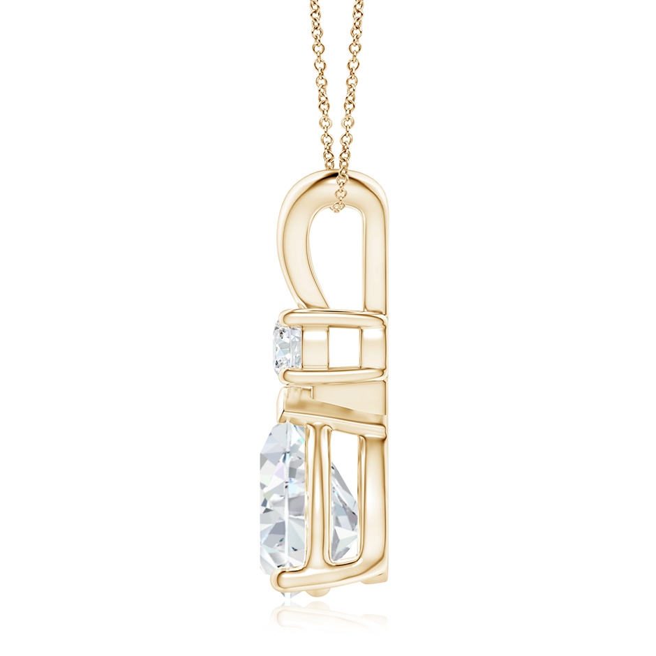 12x8mm FGVS Lab-Grown Diamond Teardrop Pendant with Diamond Accent in Yellow Gold side 199