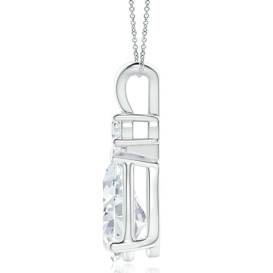 14x8mm FGVS Lab-Grown Diamond Teardrop Pendant with Diamond Accent in P950 Platinum side 199