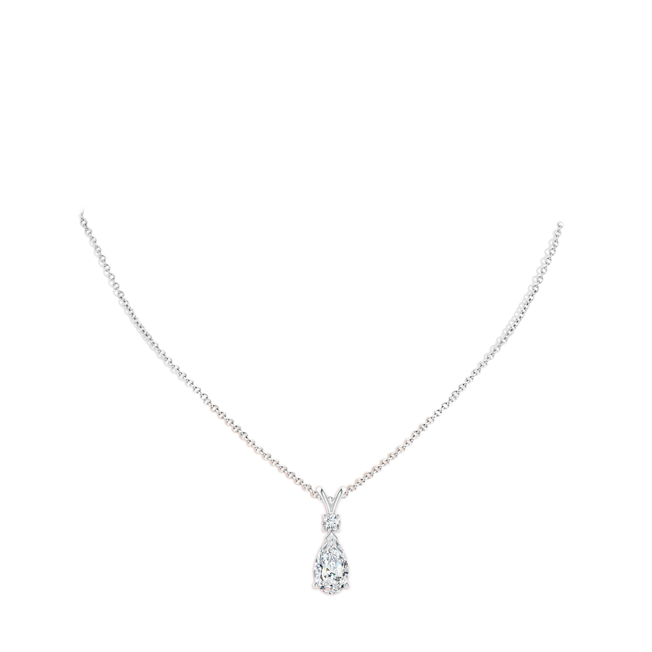14x8mm FGVS Lab-Grown Diamond Teardrop Pendant with Diamond Accent in P950 Platinum pen
