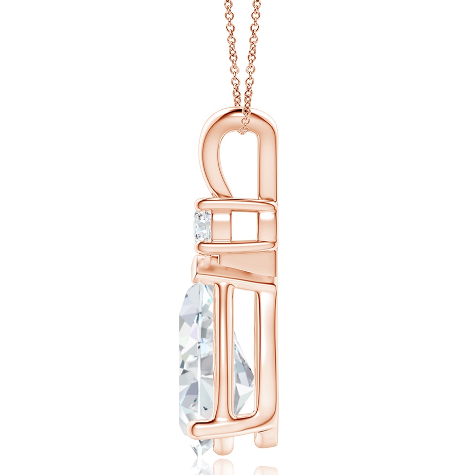 14x8mm FGVS Lab-Grown Diamond Teardrop Pendant with Diamond Accent in Rose Gold side 199