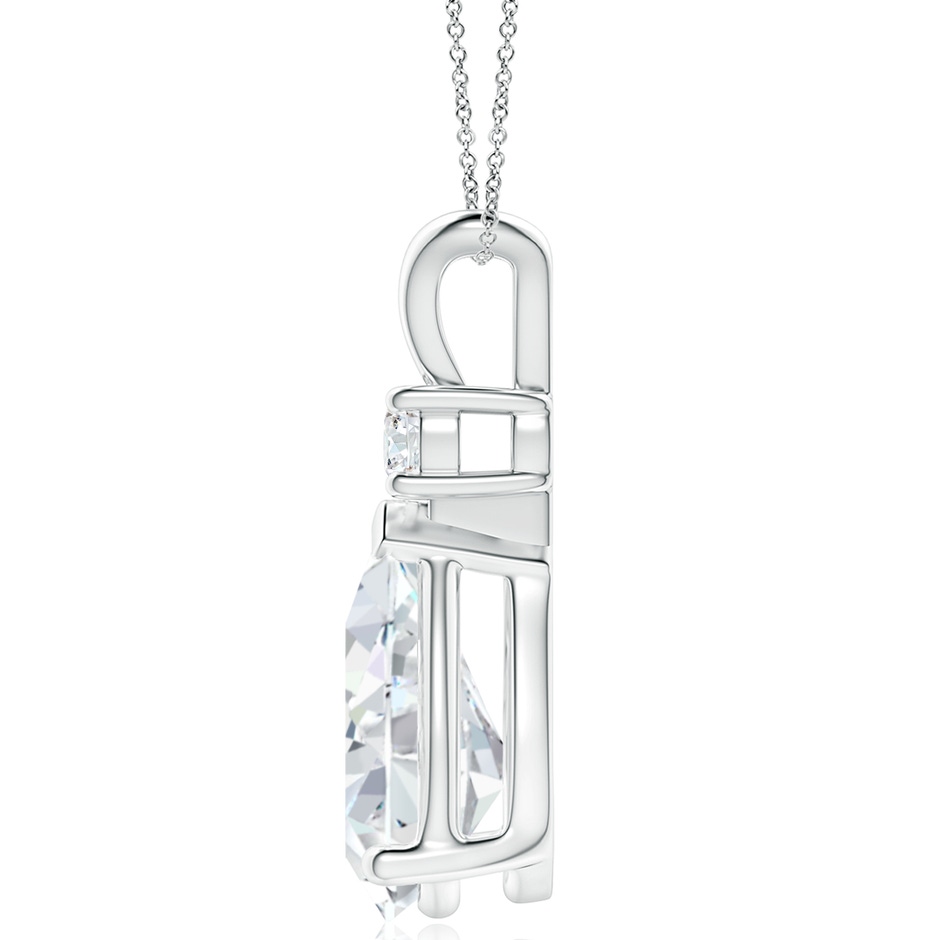 15x9mm FGVS Lab-Grown Diamond Teardrop Pendant with Diamond Accent in P950 Platinum side 199