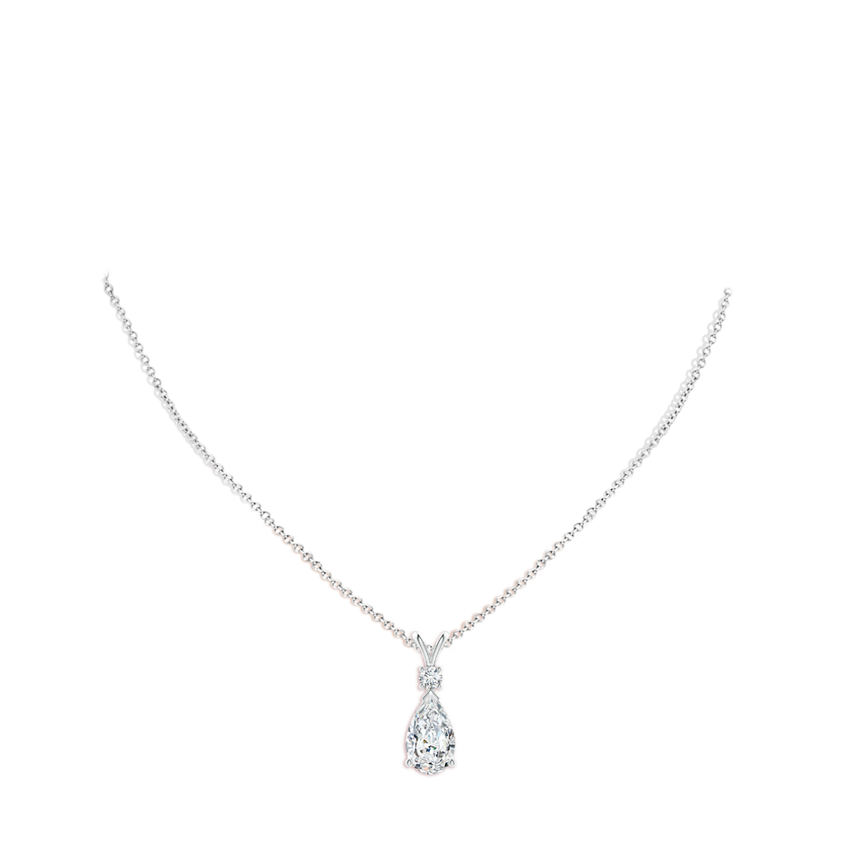 15x9mm FGVS Lab-Grown Diamond Teardrop Pendant with Diamond Accent in P950 Platinum pen