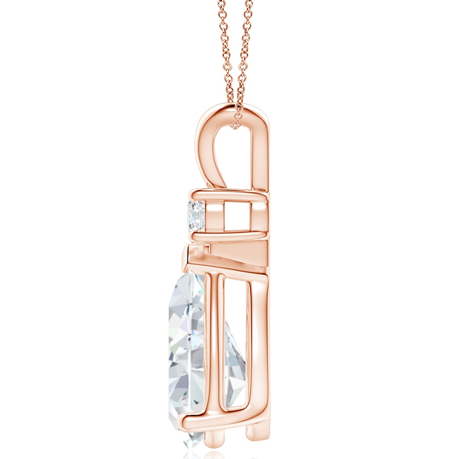 15x9mm FGVS Lab-Grown Diamond Teardrop Pendant with Diamond Accent in Rose Gold side 199