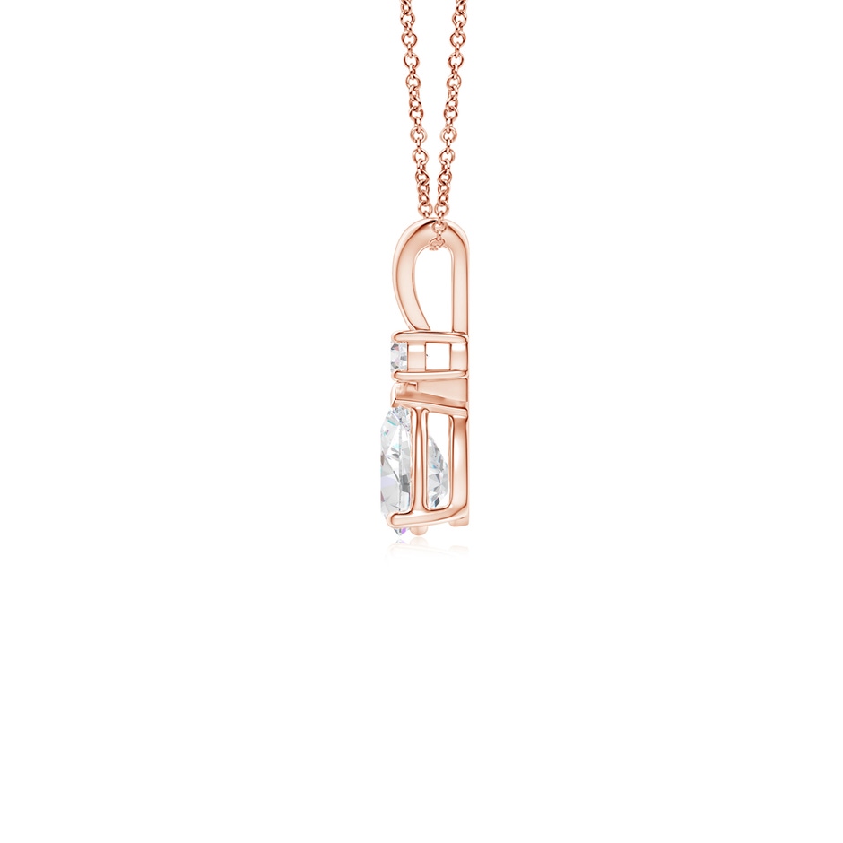 6x4mm FGVS Lab-Grown Diamond Teardrop Pendant with Diamond Accent in 18K Rose Gold side 199