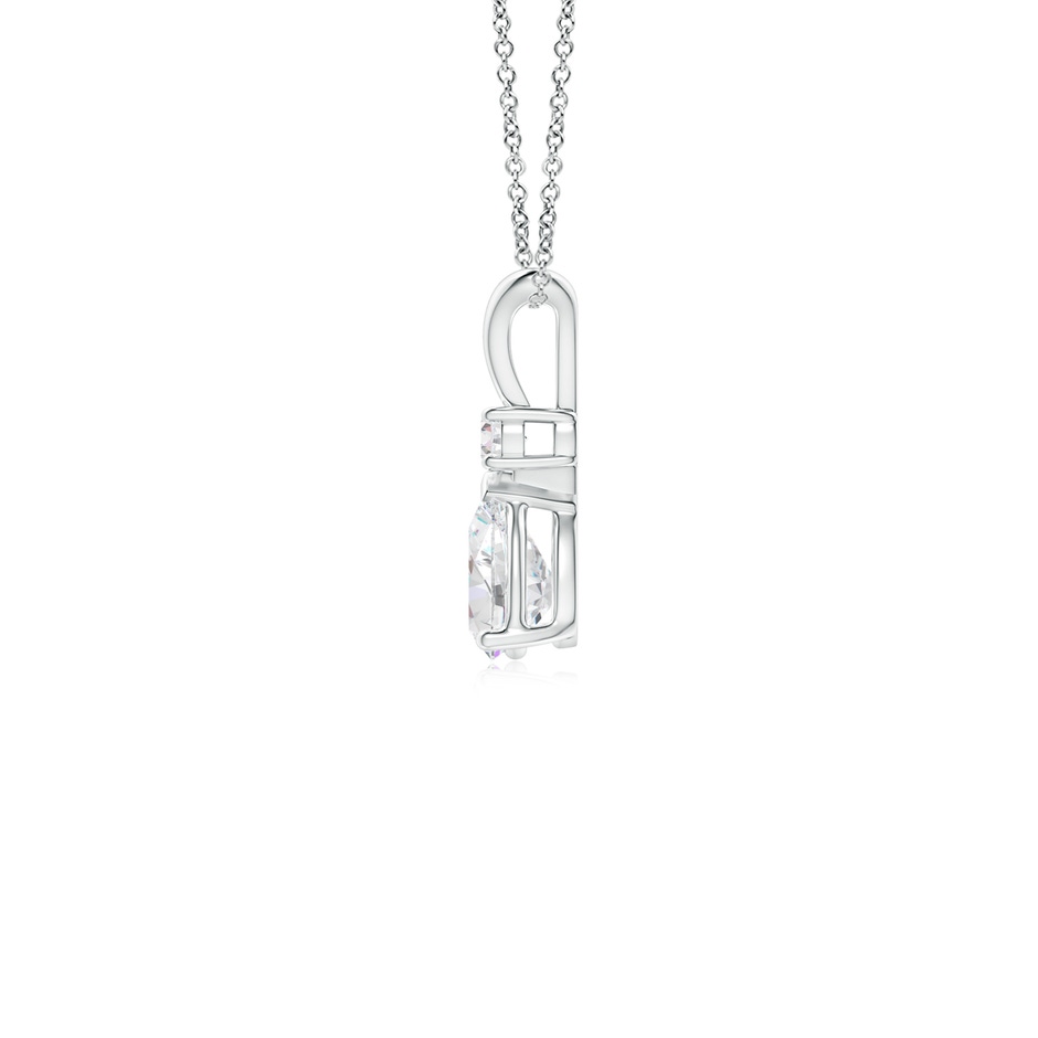6x4mm FGVS Lab-Grown Diamond Teardrop Pendant with Diamond Accent in 18K White Gold side 199