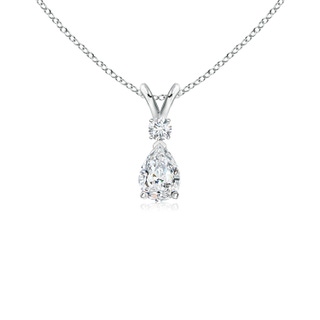 6x4mm FGVS Lab-Grown Diamond Teardrop Pendant with Diamond Accent in P950 Platinum