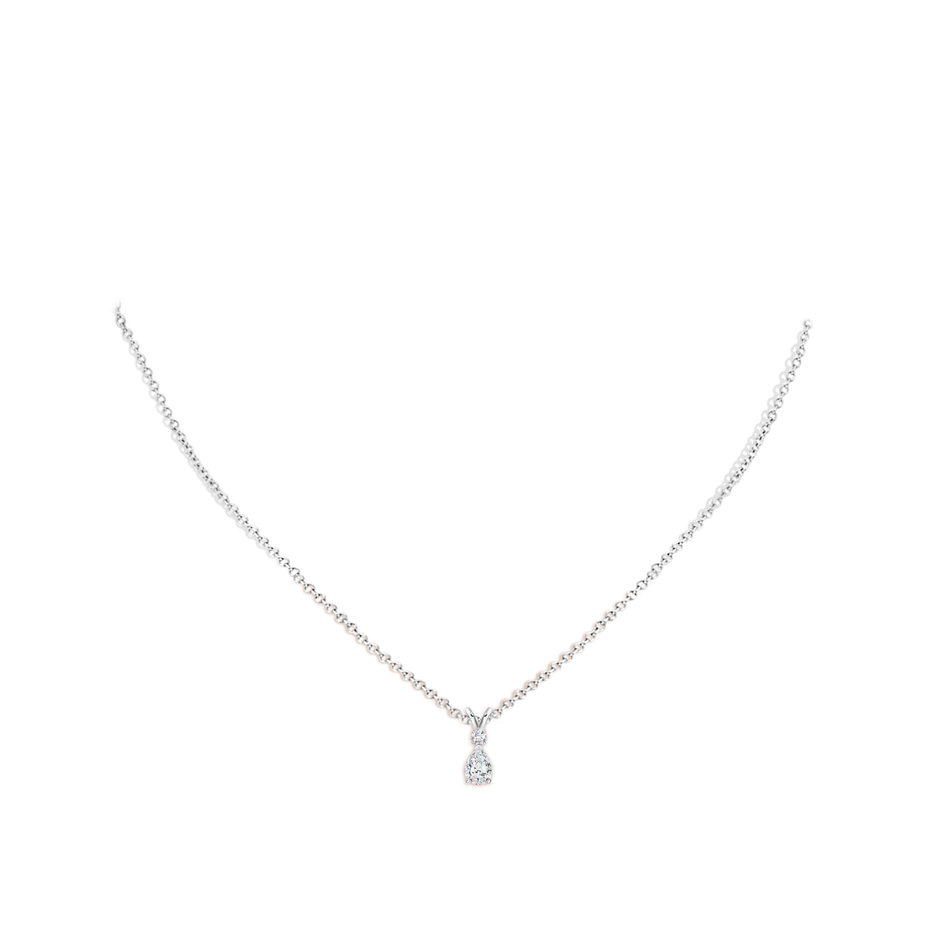 6x4mm FGVS Lab-Grown Diamond Teardrop Pendant with Diamond Accent in S999 Silver pen