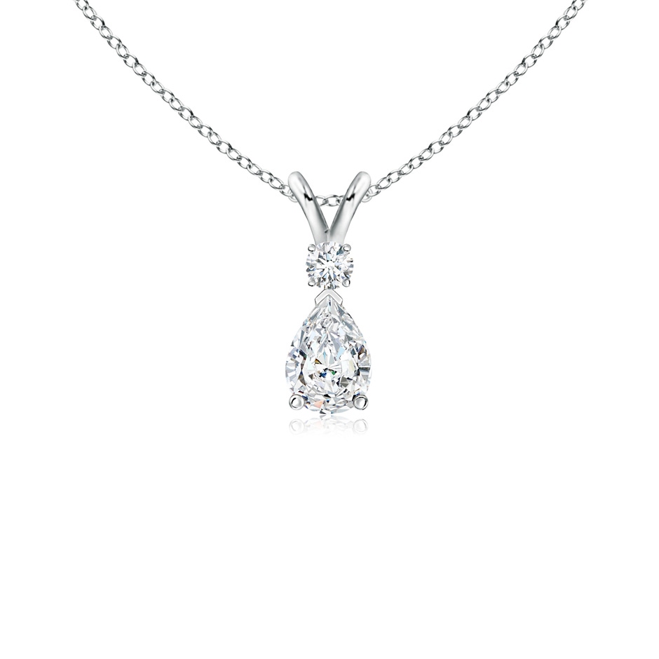 6x4mm FGVS Lab-Grown Diamond Teardrop Pendant with Diamond Accent in White Gold 