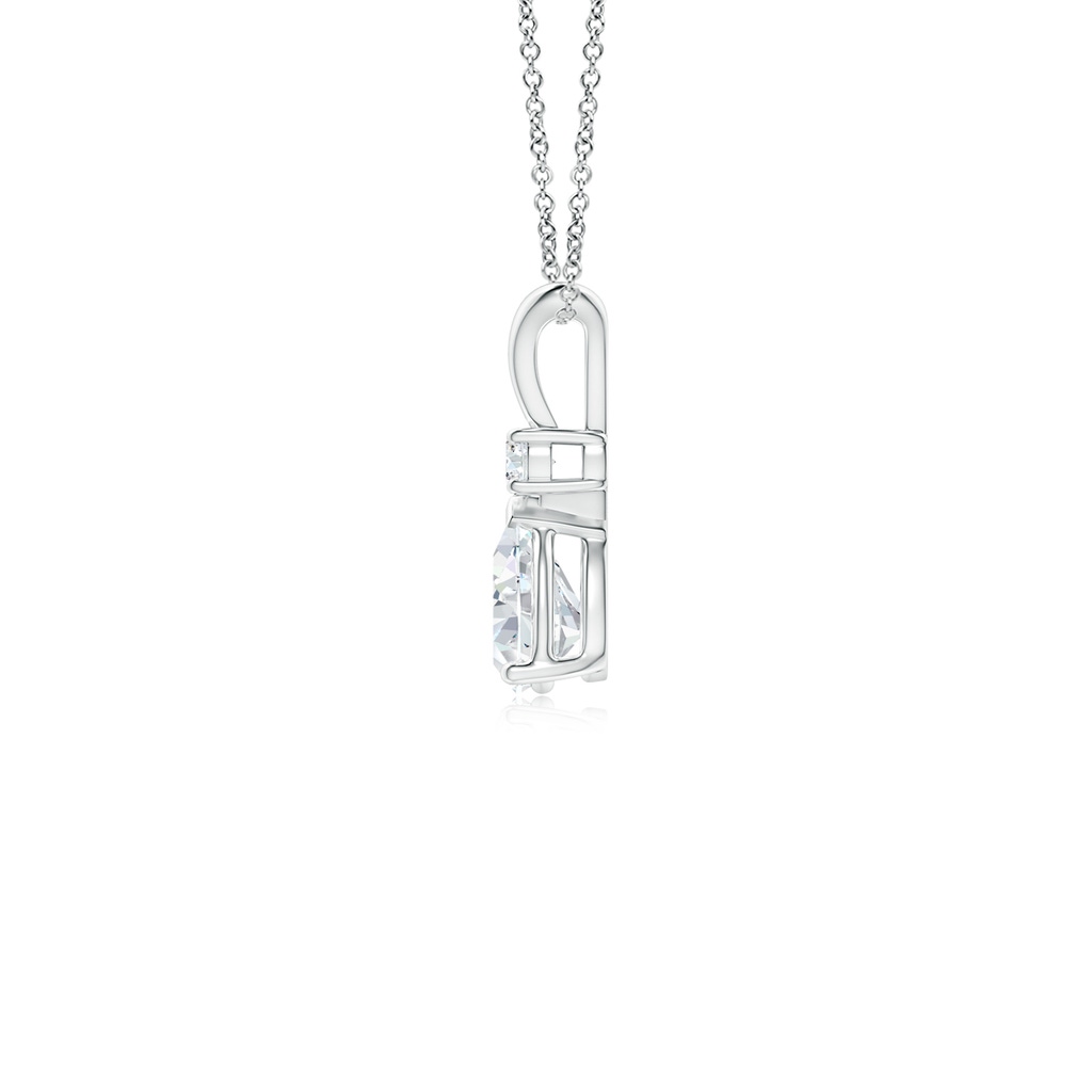 6x4mm FGVS Lab-Grown Diamond Teardrop Pendant with Diamond Accent in White Gold Side 199