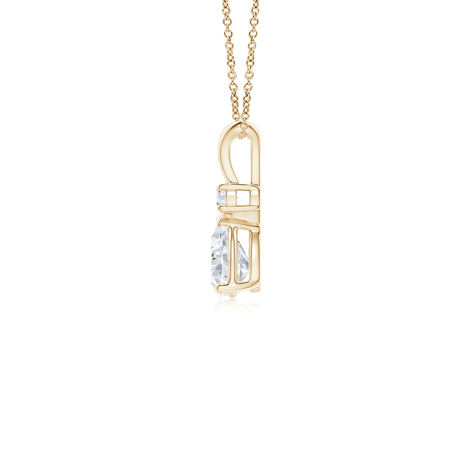 6x4mm FGVS Lab-Grown Diamond Teardrop Pendant with Diamond Accent in Yellow Gold side 199