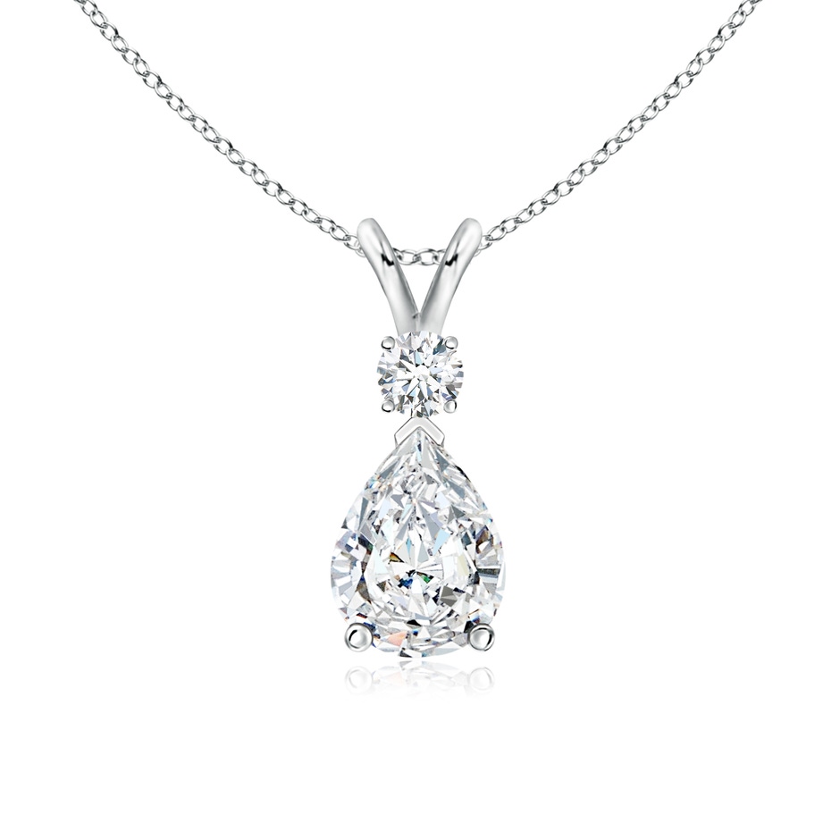 8x5mm FGVS Lab-Grown Diamond Teardrop Pendant with Diamond Accent in White Gold 