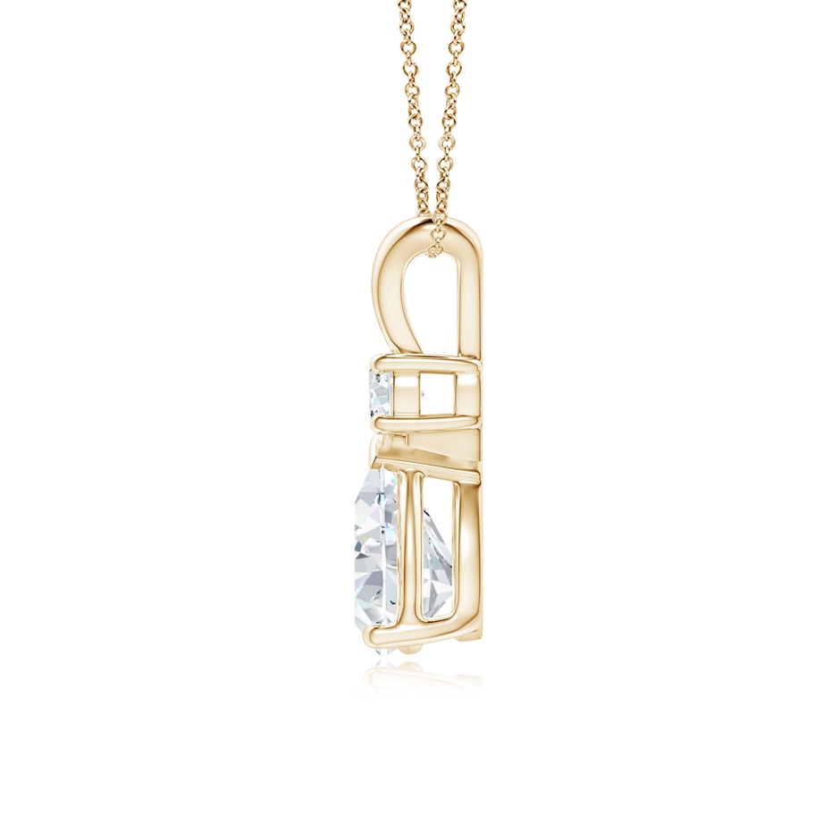 8x5mm FGVS Lab-Grown Diamond Teardrop Pendant with Diamond Accent in Yellow Gold side 199