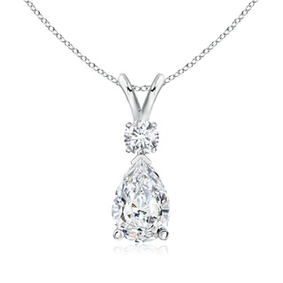 9x7mm FGVS Lab-Grown Diamond Teardrop Pendant with Diamond Accent in P950 Platinum