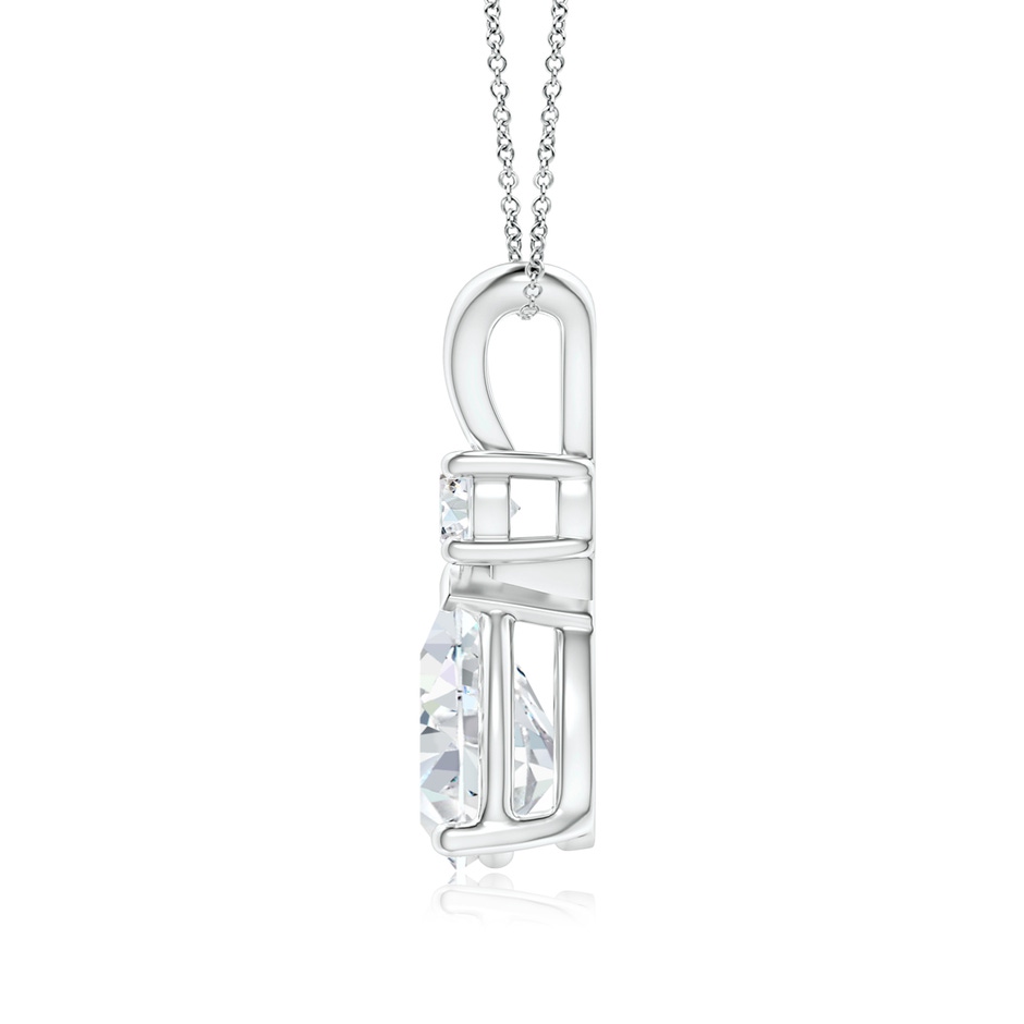 9x7mm FGVS Lab-Grown Diamond Teardrop Pendant with Diamond Accent in P950 Platinum side 199