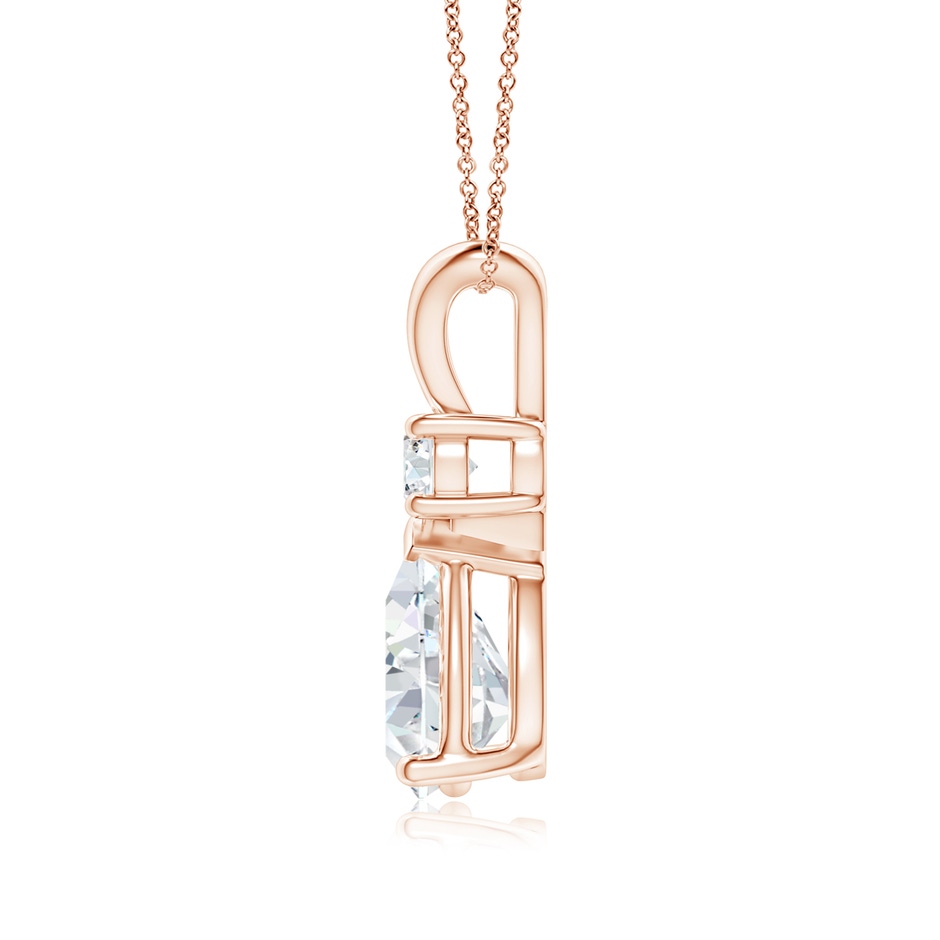 9x7mm FGVS Lab-Grown Diamond Teardrop Pendant with Diamond Accent in Rose Gold side 199