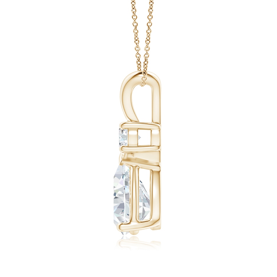 9x7mm FGVS Lab-Grown Diamond Teardrop Pendant with Diamond Accent in Yellow Gold side 199
