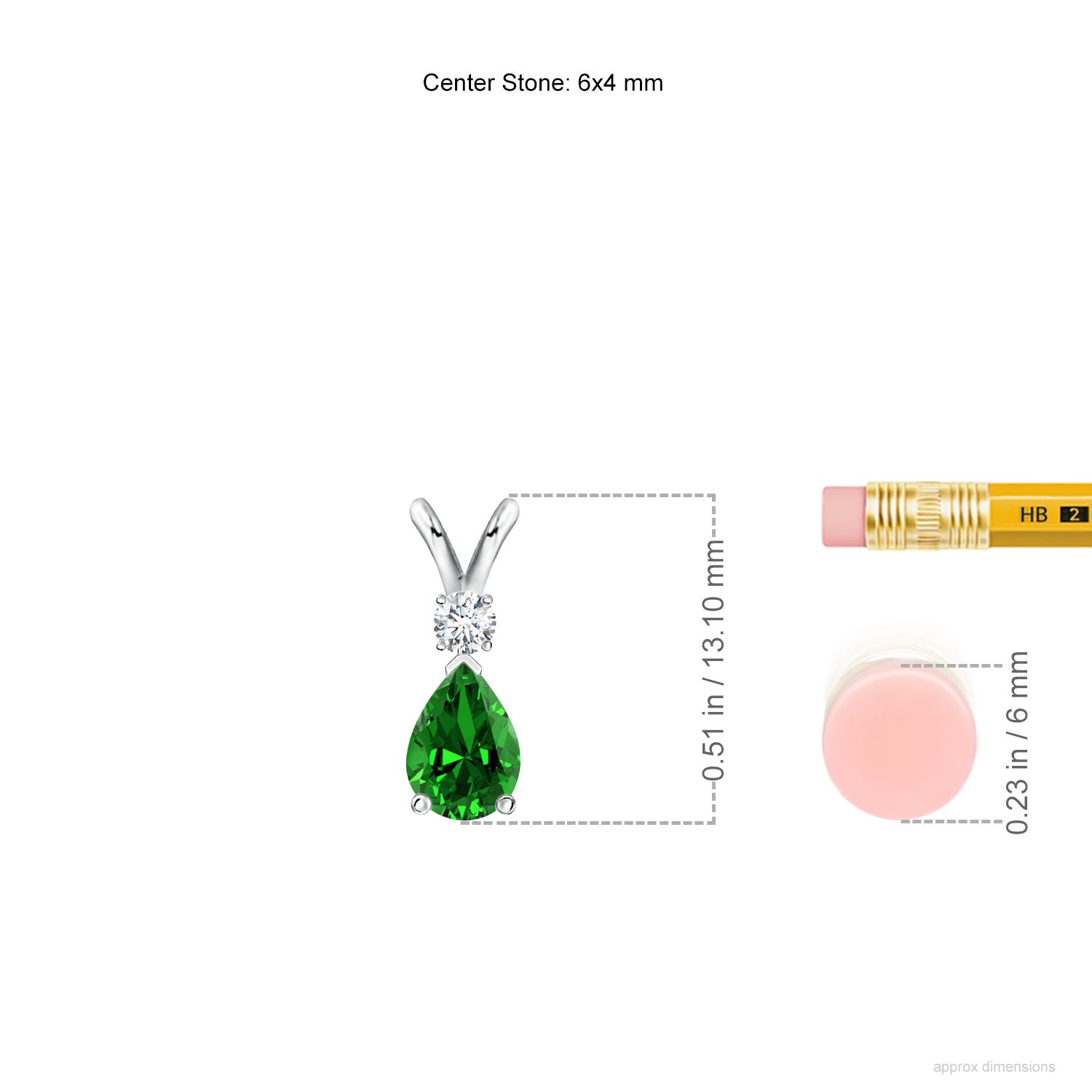 Premium - Lab Grown Emerald / 0.39 CT / 14 KT White Gold