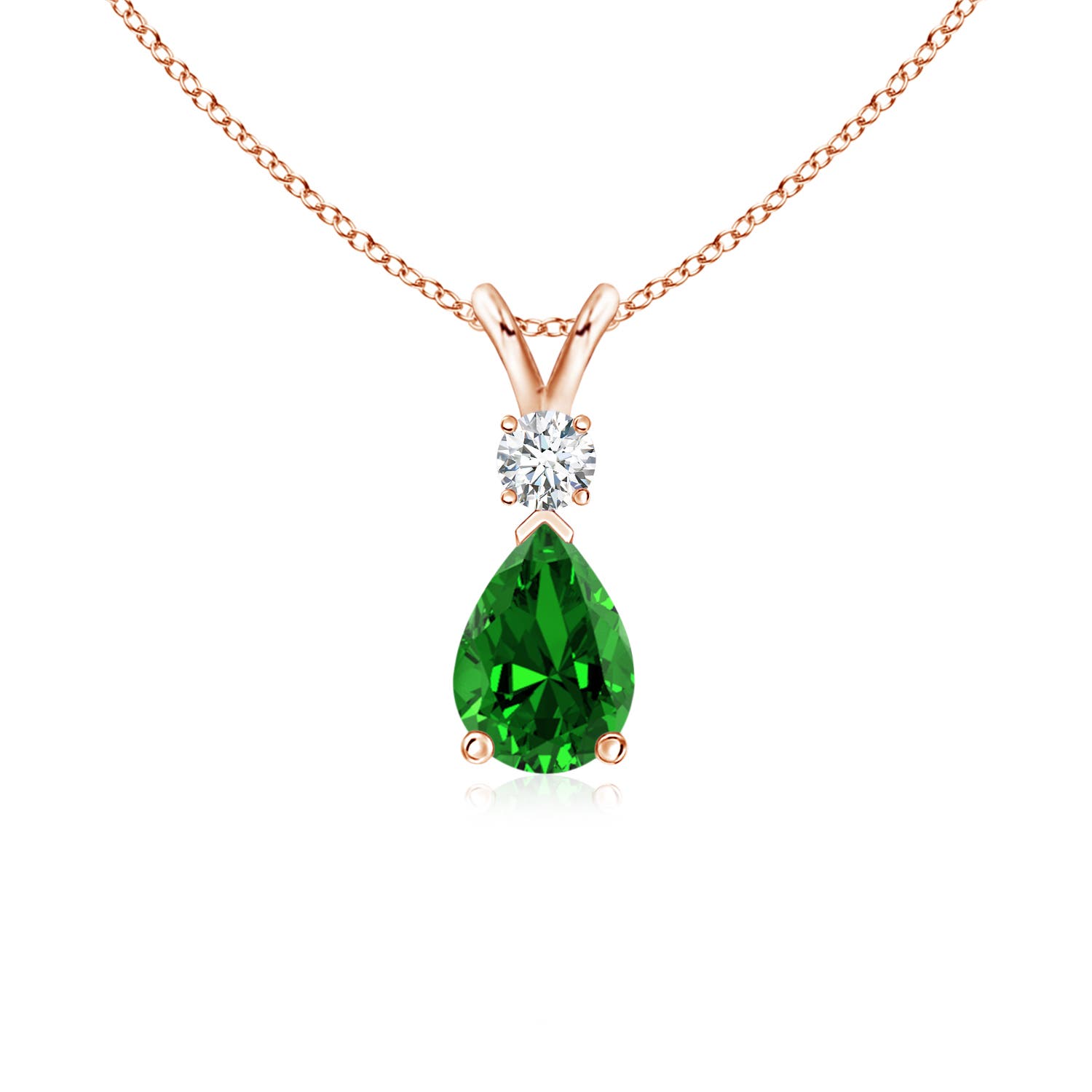 Premium - Lab Grown Emerald / 0.67 CT / 14 KT Rose Gold