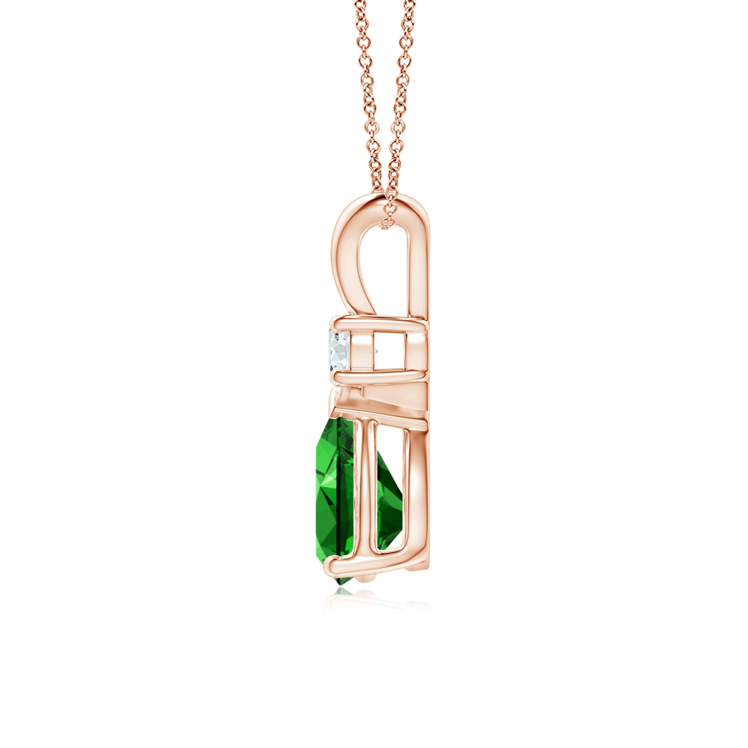 Premium - Lab Grown Emerald / 1.06 CT / 14 KT Rose Gold