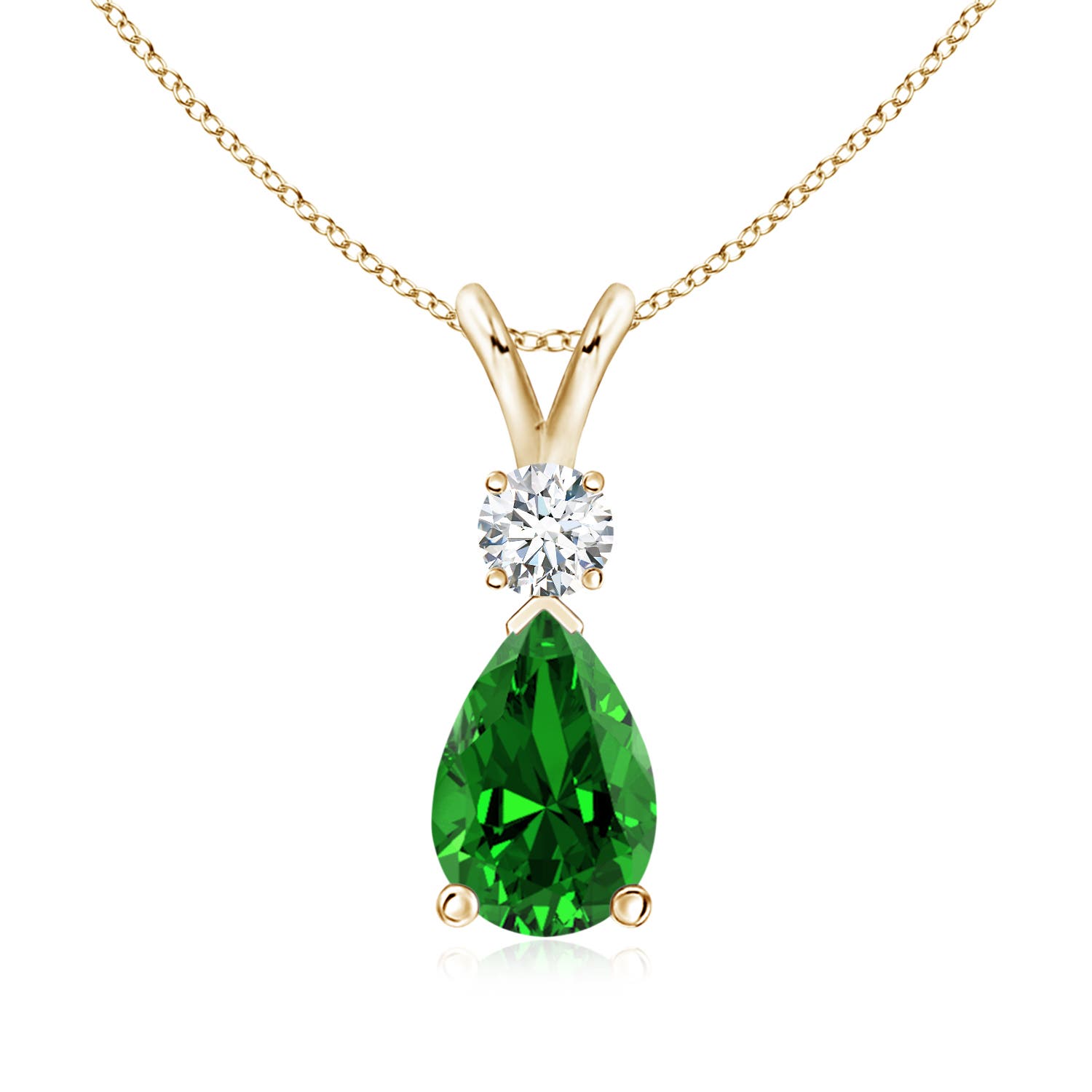 Premium - Lab Grown Emerald / 1.36 CT / 14 KT Yellow Gold