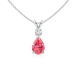 Drop Platinum Lab Grown Pink Diamond Necklaces & Pendants