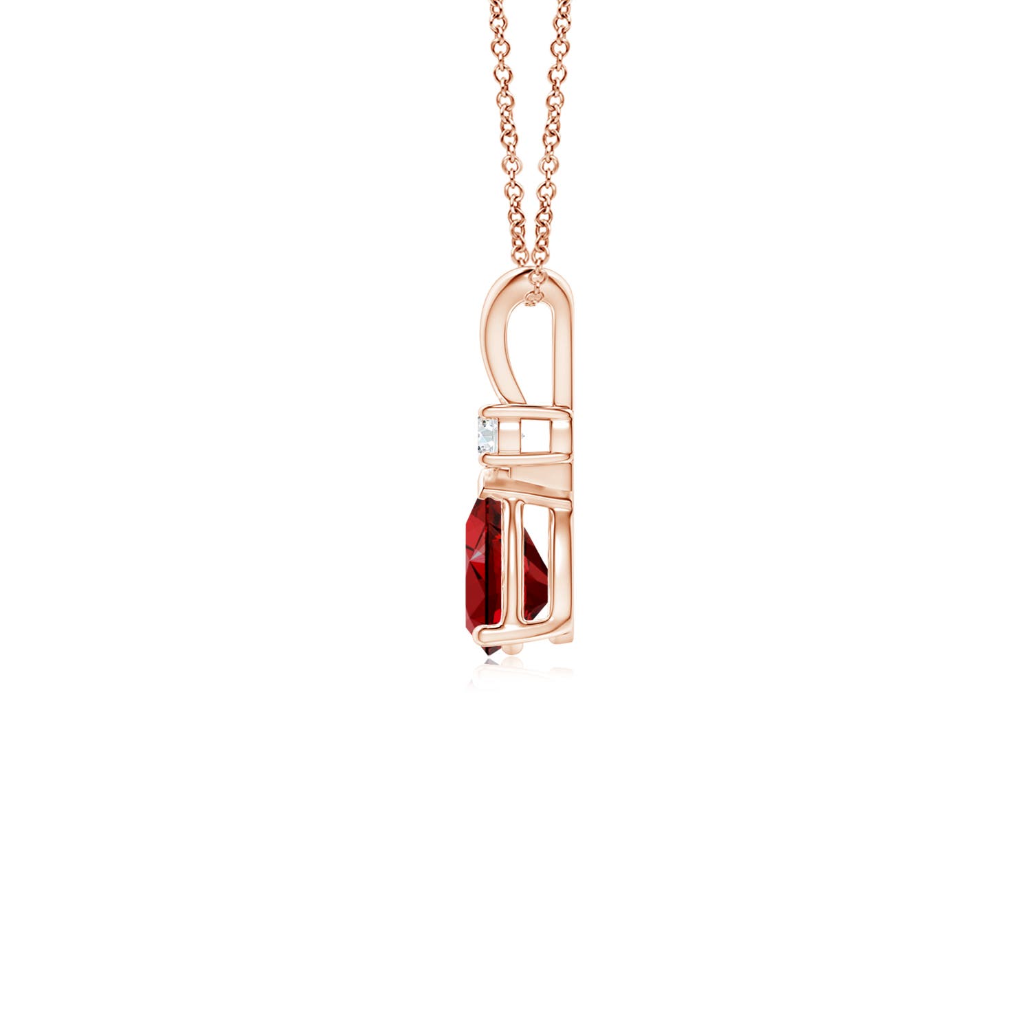 Premium - Lab Grown Ruby / 0.44 CT / 14 KT Rose Gold