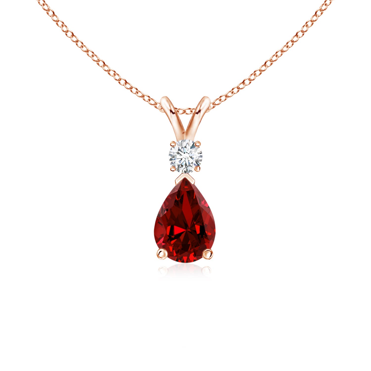 Premium - Lab Grown Ruby / 0.87 CT / 18 KT Rose Gold