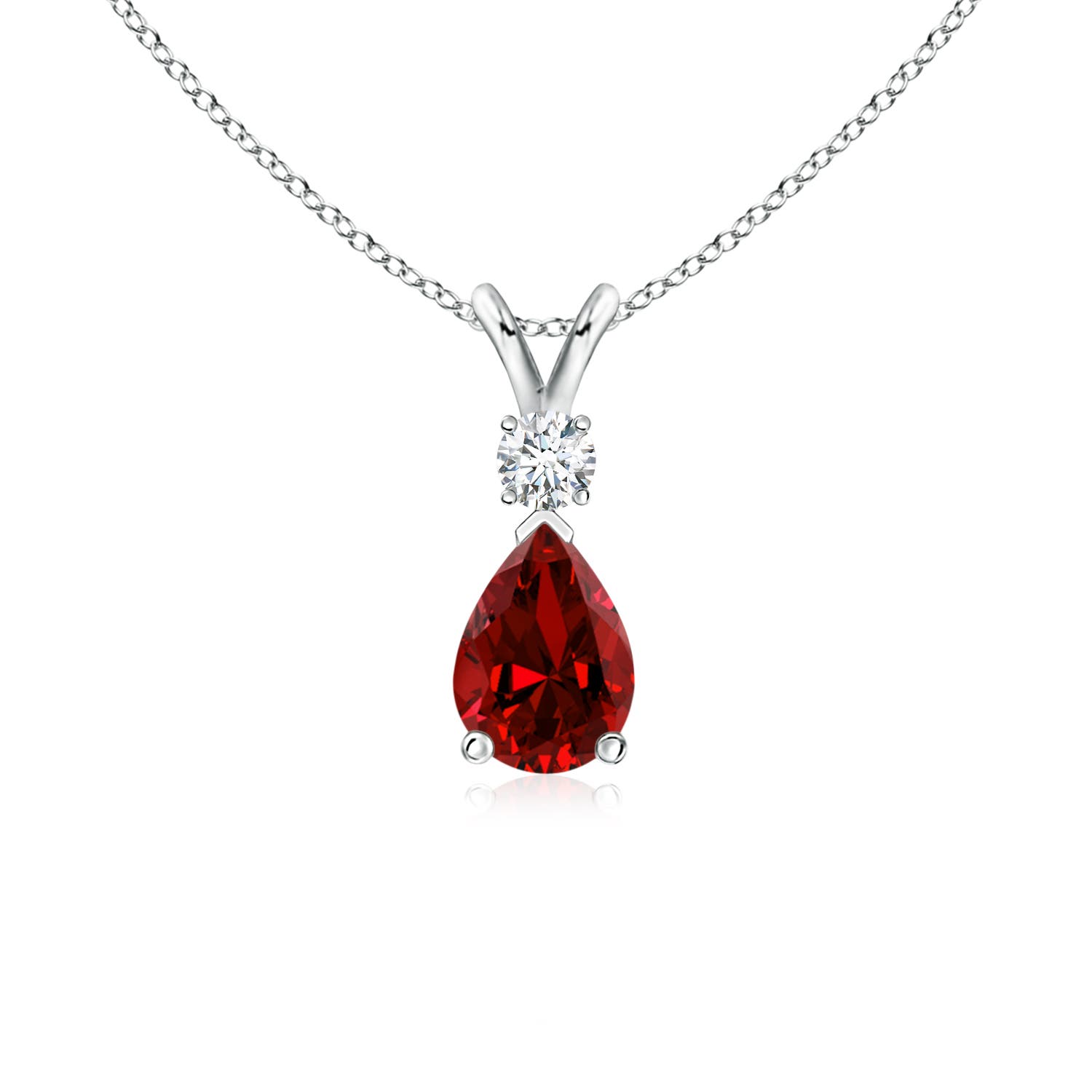 Premium - Lab Grown Ruby / 0.87 CT / 18 KT White Gold