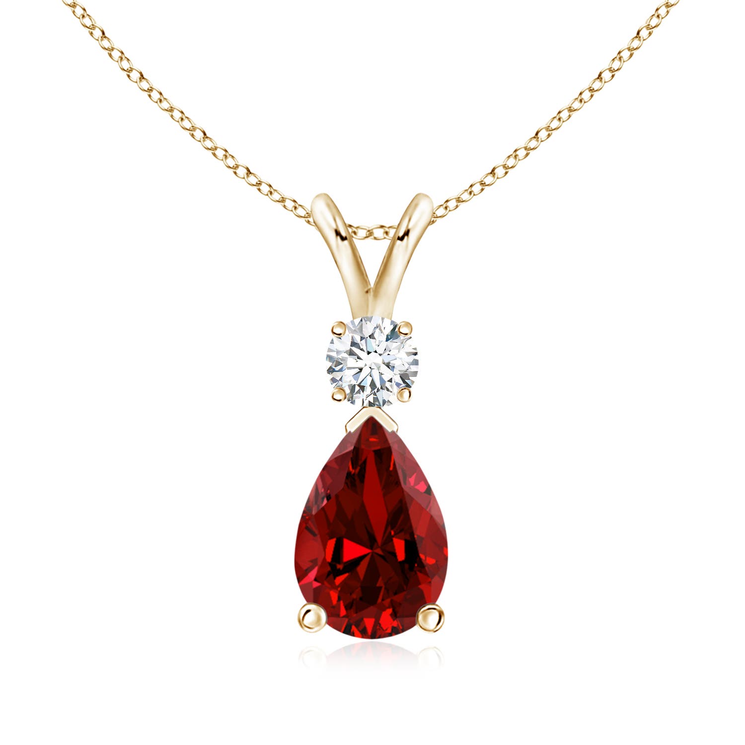 Premium - Lab Grown Ruby / 1.86 CT / 18 KT Yellow Gold