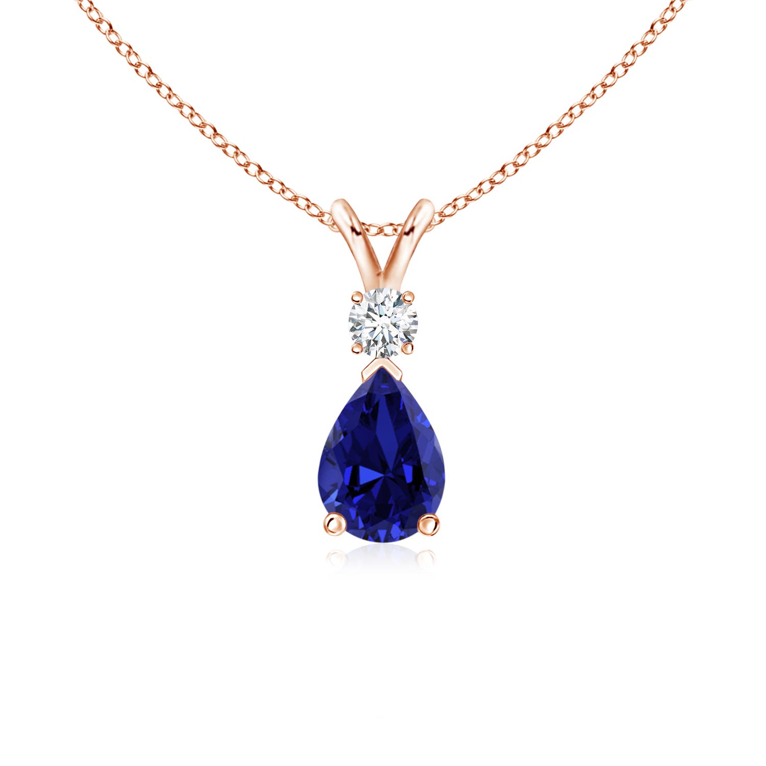 Premium - Lab-Grown Blue Sapphire / 0.82 CT / 18 KT Rose Gold