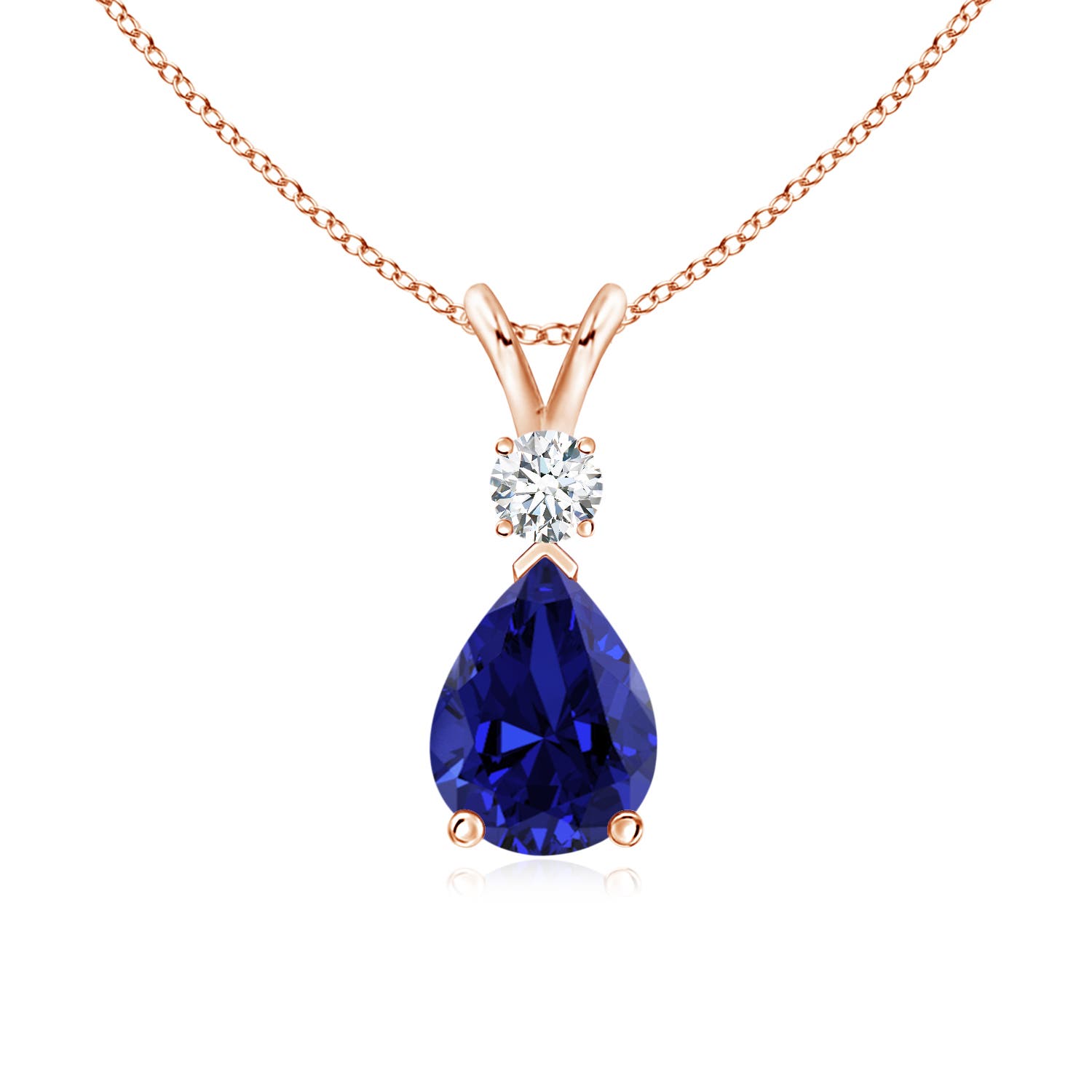 Premium - Lab-Grown Blue Sapphire / 1.26 CT / 18 KT Rose Gold