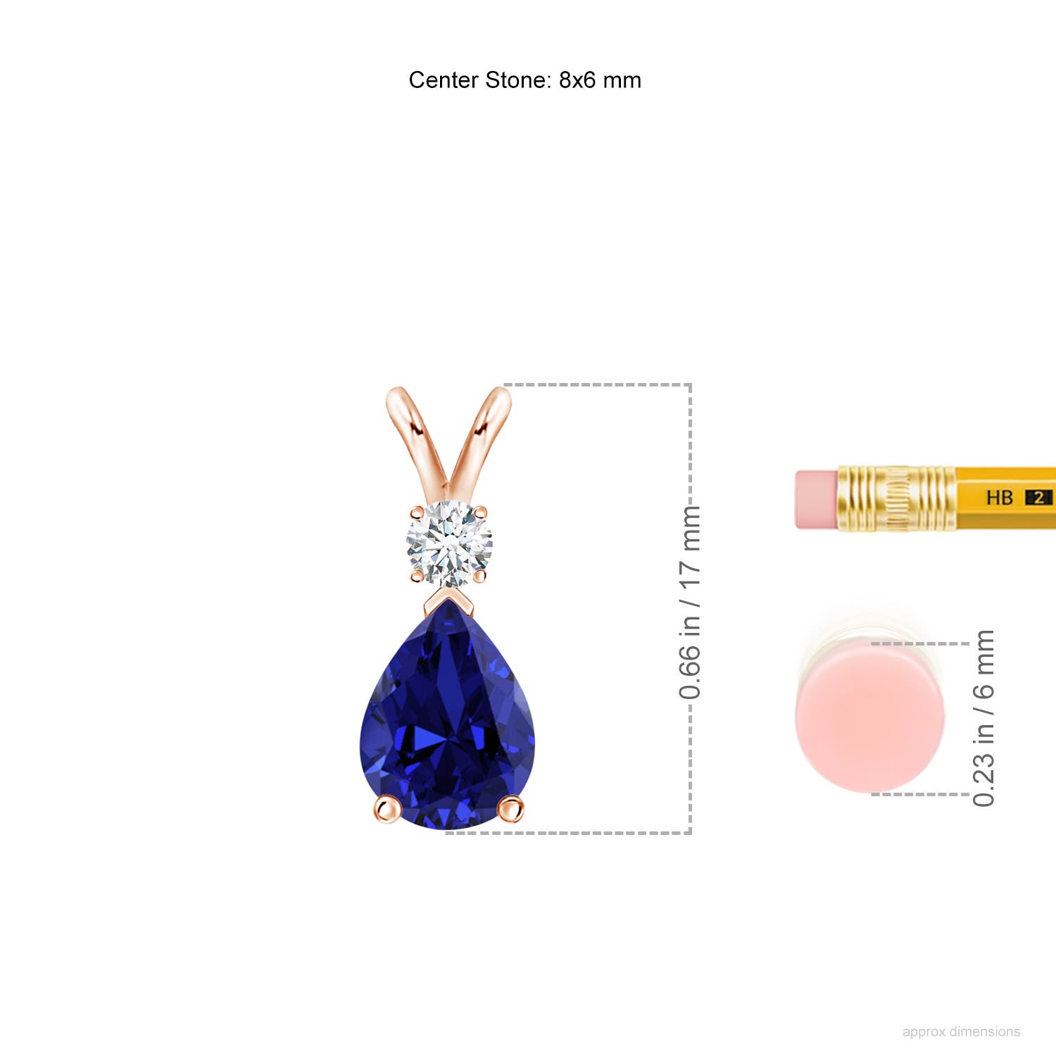 Premium - Lab-Grown Blue Sapphire / 1.26 CT / 18 KT Rose Gold