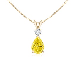 Drop Yellow Gold Lab Grown Yellow Diamond Necklaces & Pendants