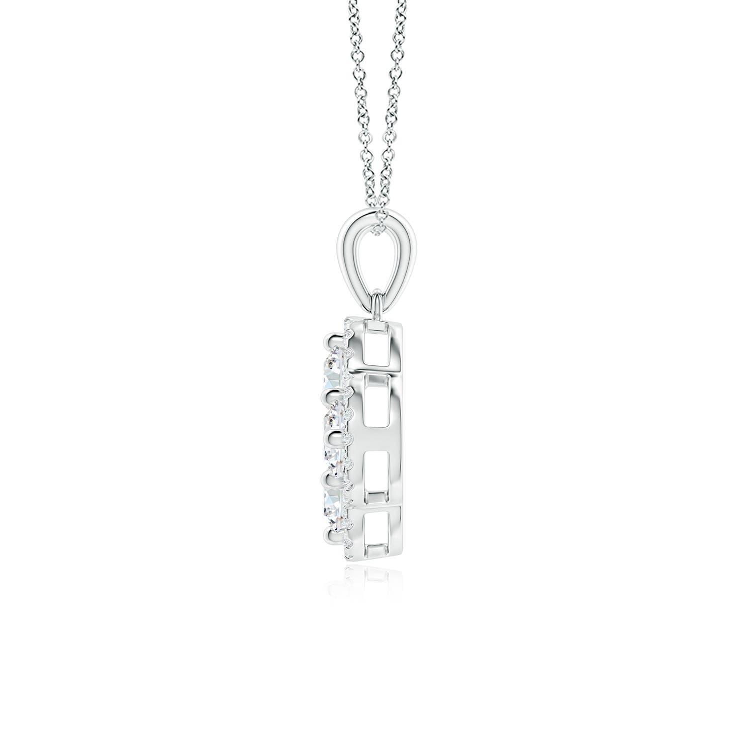 4.1mm FGVS Lab-Grown Diamond Clover Pendant in 18K White Gold