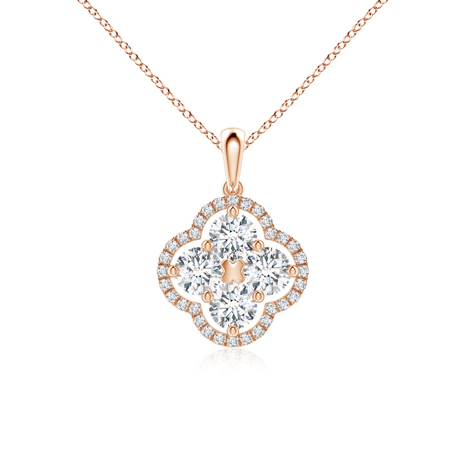4.1mm FGVS Lab-Grown Diamond Clover Pendant in Rose Gold 