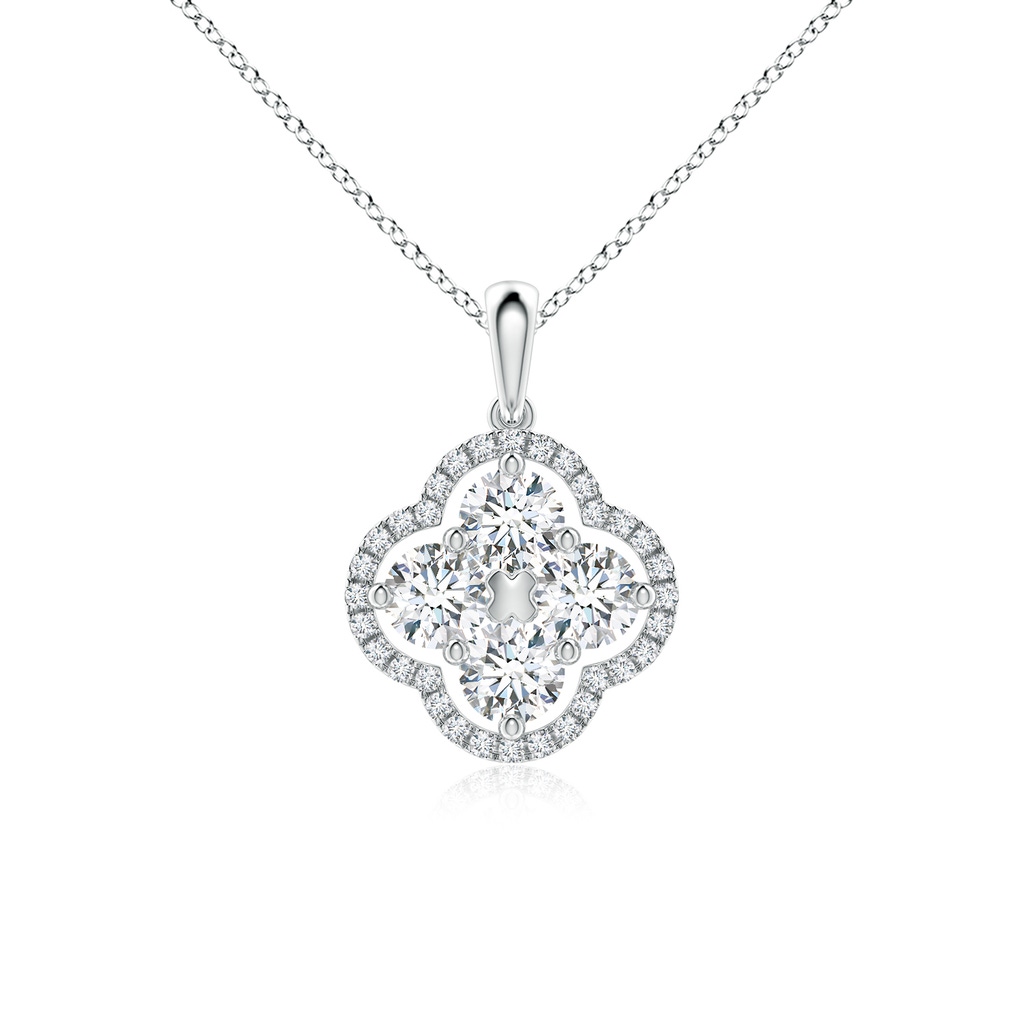 4.1mm FGVS Lab-Grown Diamond Clover Pendant in White Gold