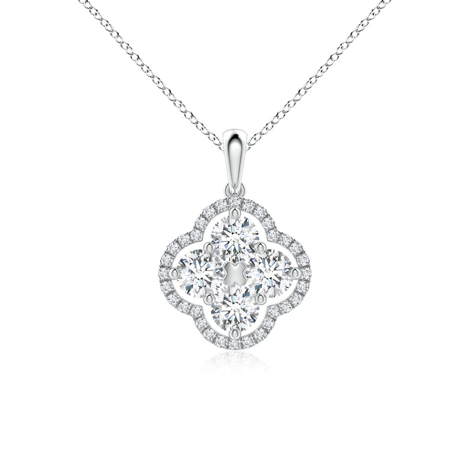 4.1mm FGVS Lab-Grown Diamond Clover Pendant in White Gold 